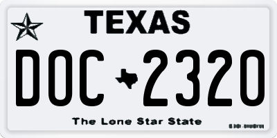 TX license plate DOC2320