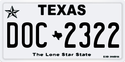 TX license plate DOC2322