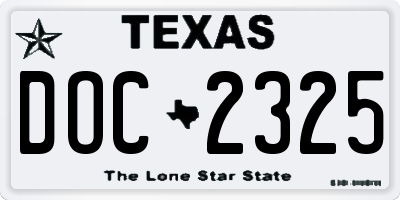 TX license plate DOC2325