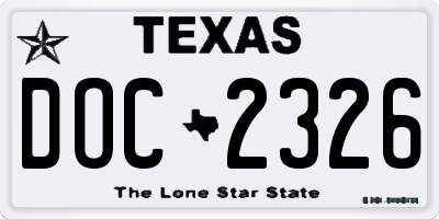 TX license plate DOC2326