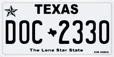 TX license plate DOC2330