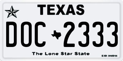 TX license plate DOC2333