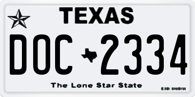 TX license plate DOC2334