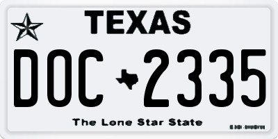 TX license plate DOC2335
