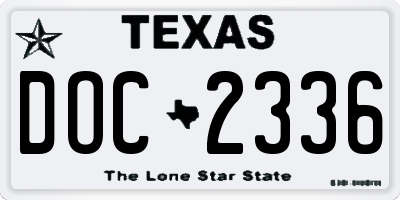 TX license plate DOC2336