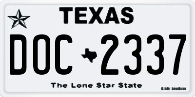 TX license plate DOC2337