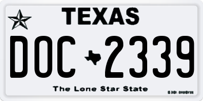 TX license plate DOC2339
