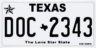TX license plate DOC2343