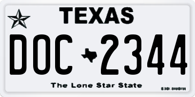 TX license plate DOC2344