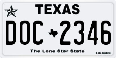 TX license plate DOC2346