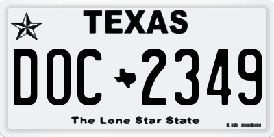 TX license plate DOC2349