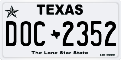 TX license plate DOC2352