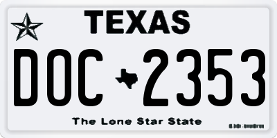 TX license plate DOC2353