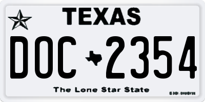 TX license plate DOC2354