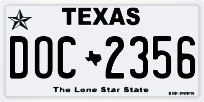 TX license plate DOC2356