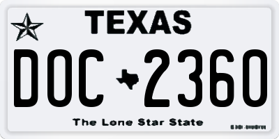 TX license plate DOC2360