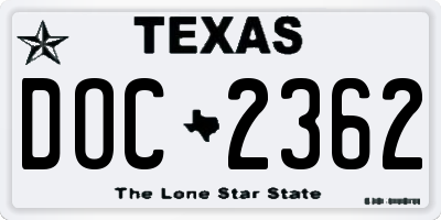 TX license plate DOC2362
