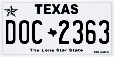 TX license plate DOC2363