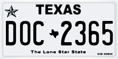 TX license plate DOC2365