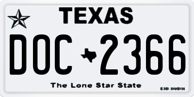 TX license plate DOC2366