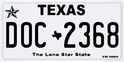 TX license plate DOC2368