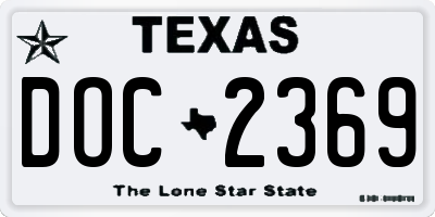 TX license plate DOC2369