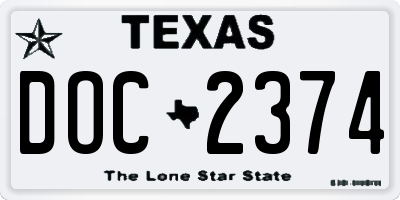 TX license plate DOC2374