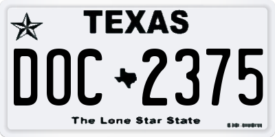 TX license plate DOC2375