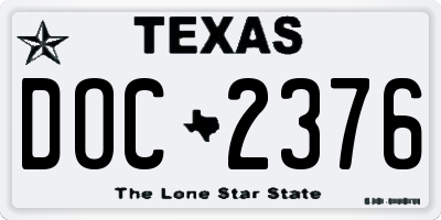 TX license plate DOC2376