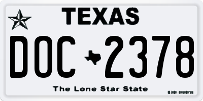 TX license plate DOC2378