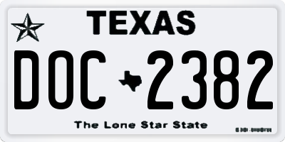 TX license plate DOC2382