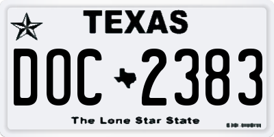 TX license plate DOC2383