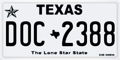 TX license plate DOC2388