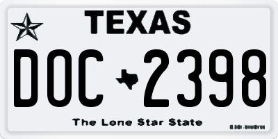 TX license plate DOC2398