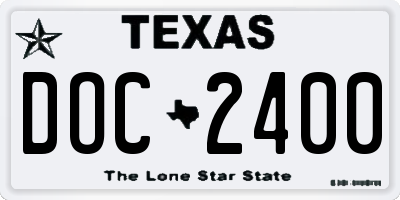 TX license plate DOC2400