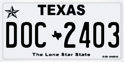 TX license plate DOC2403