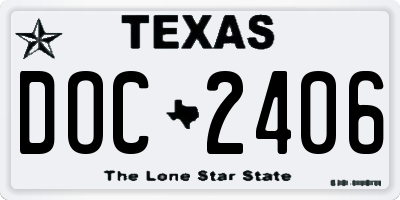 TX license plate DOC2406