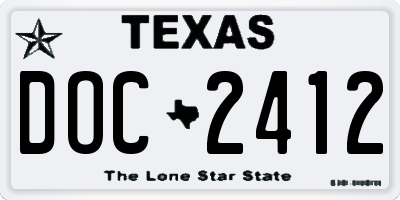 TX license plate DOC2412