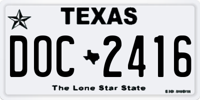 TX license plate DOC2416