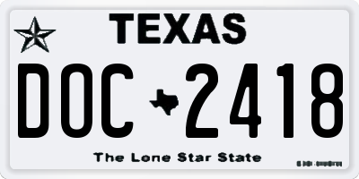TX license plate DOC2418