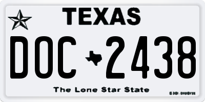 TX license plate DOC2438