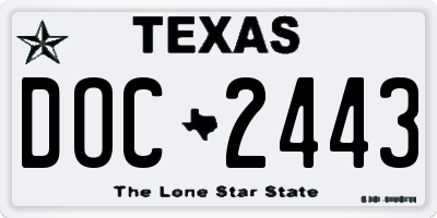 TX license plate DOC2443