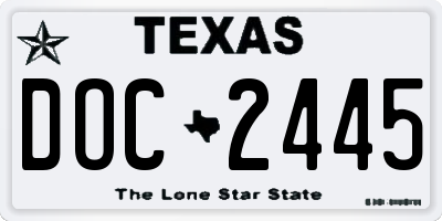 TX license plate DOC2445
