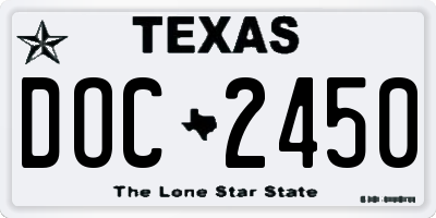 TX license plate DOC2450