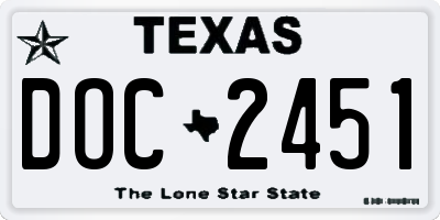 TX license plate DOC2451