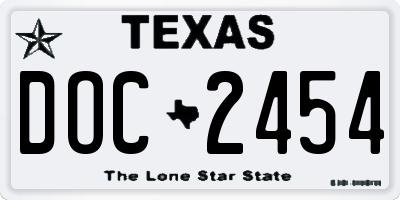 TX license plate DOC2454