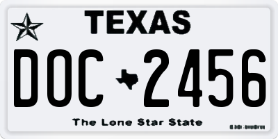 TX license plate DOC2456