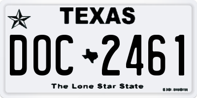 TX license plate DOC2461