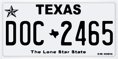 TX license plate DOC2465