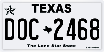 TX license plate DOC2468